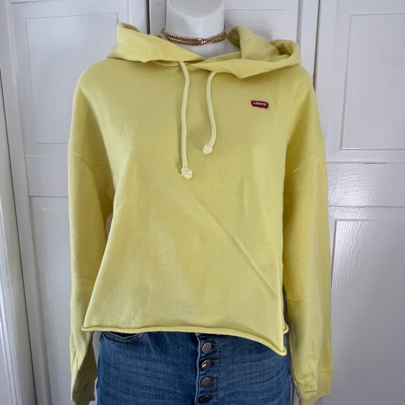 Levi's Tops - Levi’s | Lemon yellow semi cropped hoodie